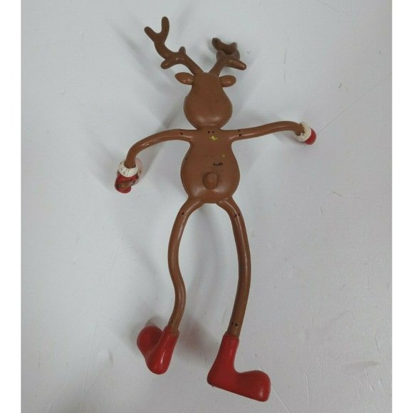 Vintage Russ 7.25" Bendable Reindeer with Ice Cream Cone & Red Shoes & Mittens - Picture 2 of 6
